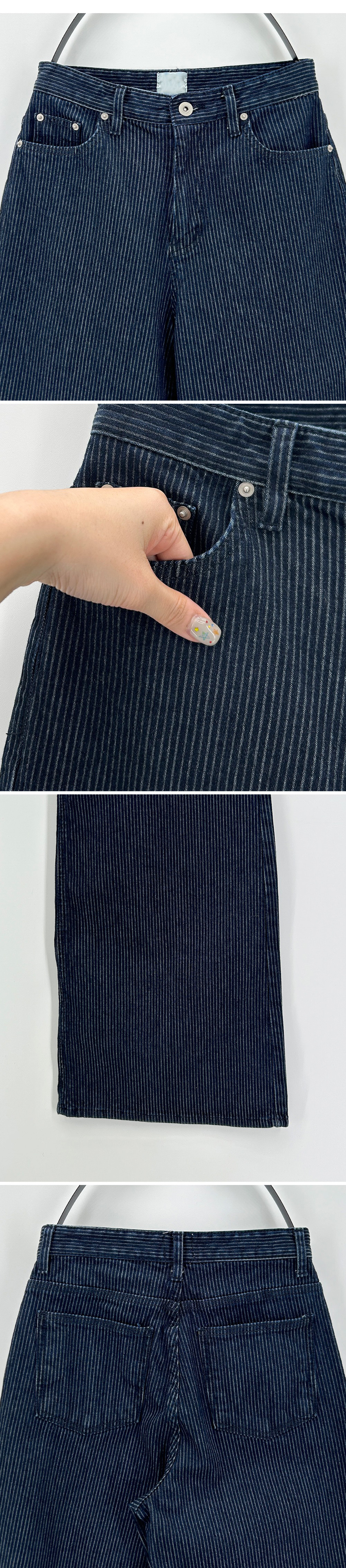 質感細條紋直筒牛仔褲,KOREA,355337,質感細條紋直筒牛仔褲,領500,999免運