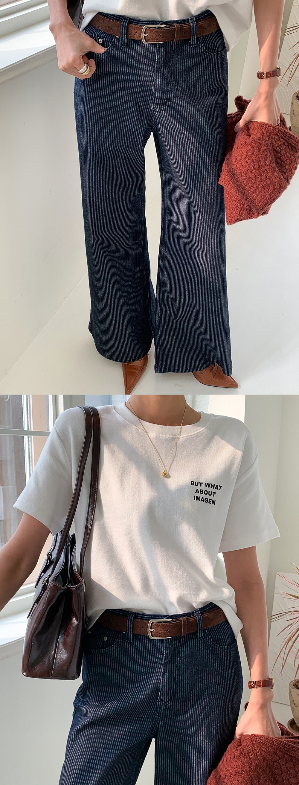 質感細條紋直筒牛仔褲,KOREA,355337,質感細條紋直筒牛仔褲,領500,999免運