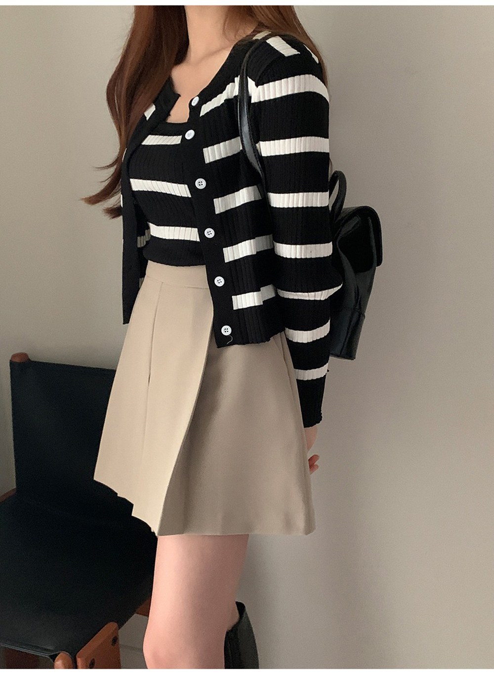 條紋兩件式上衣套裝,KOREA,355742,條紋兩件式上衣套裝,領500,999免運