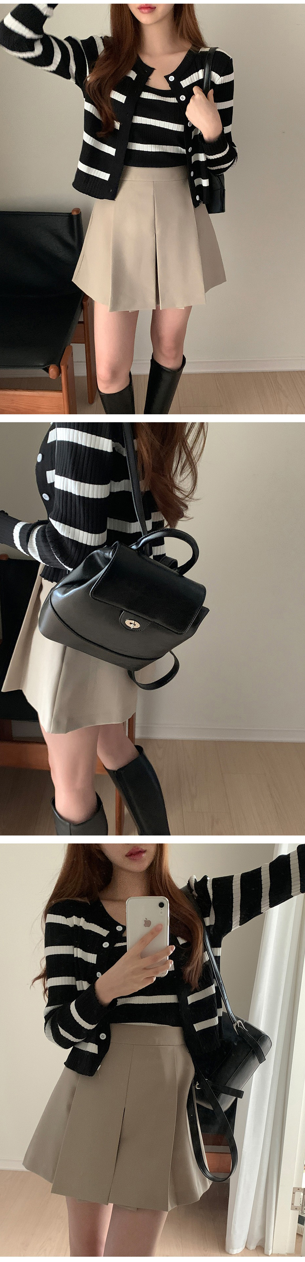 條紋兩件式上衣套裝,KOREA,355742,條紋兩件式上衣套裝,領500,999免運