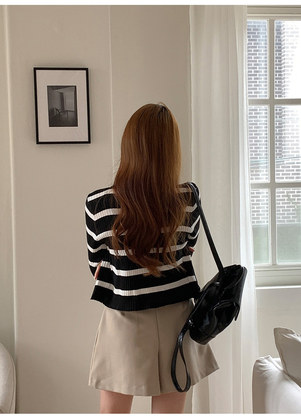 條紋兩件式上衣套裝,KOREA,355742,條紋兩件式上衣套裝,領500,999免運