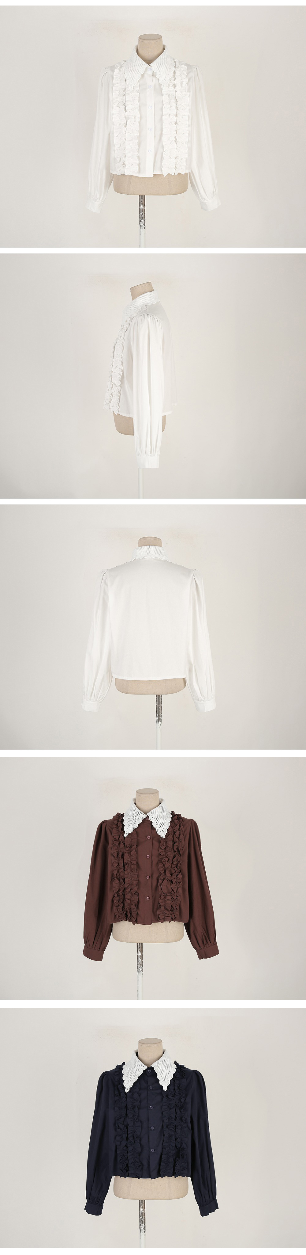 氣質款荷葉邊長袖襯衫,KOREA,355938,氣質款荷葉邊長袖襯衫,領500,999免運