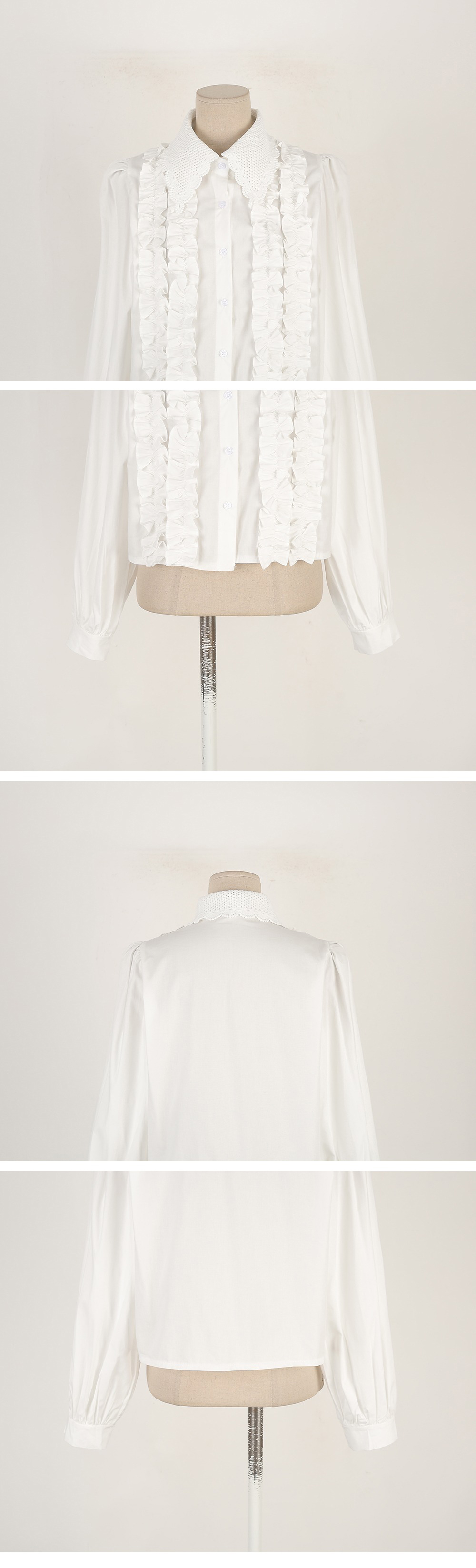 氣質款荷葉邊長袖襯衫,KOREA,355938,氣質款荷葉邊長袖襯衫,領500,999免運