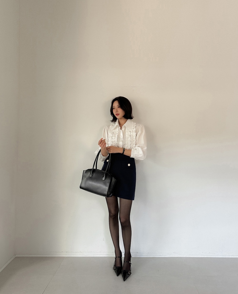 氣質款荷葉邊長袖襯衫,KOREA,355938,氣質款荷葉邊長袖襯衫,領500,999免運