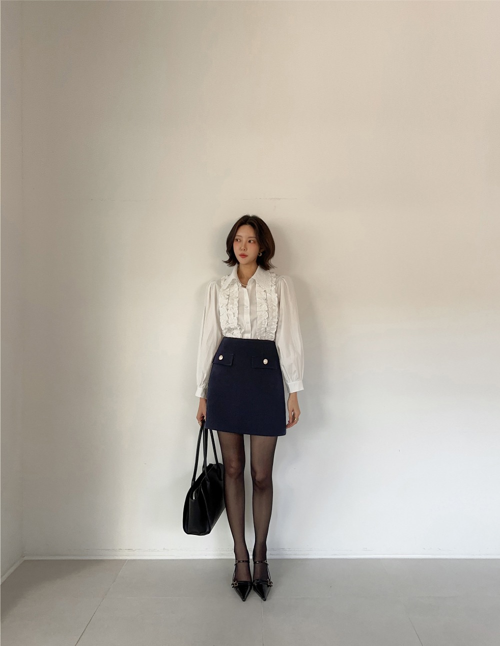 氣質款荷葉邊長袖襯衫,KOREA,355938,氣質款荷葉邊長袖襯衫,領500,999免運