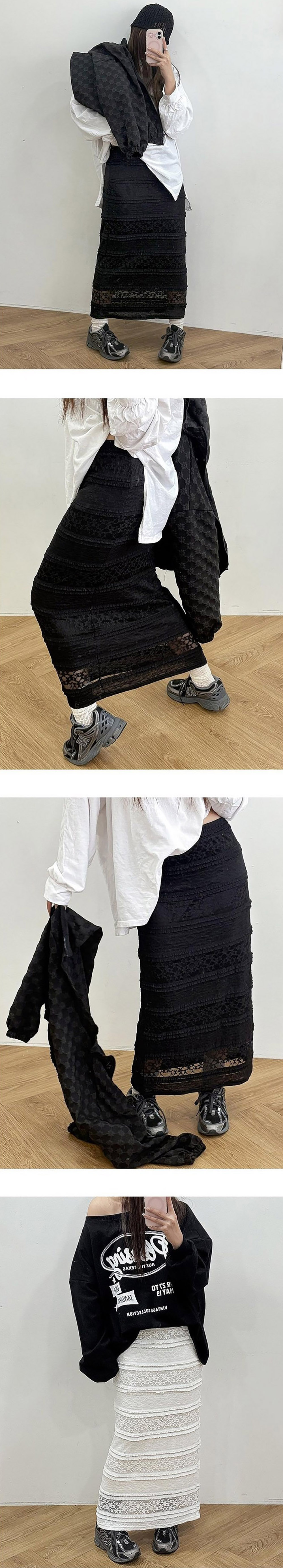 氣質甜美彈性蕾絲長裙,KOREA,355678,氣質甜美彈性蕾絲長裙,領500,999免運