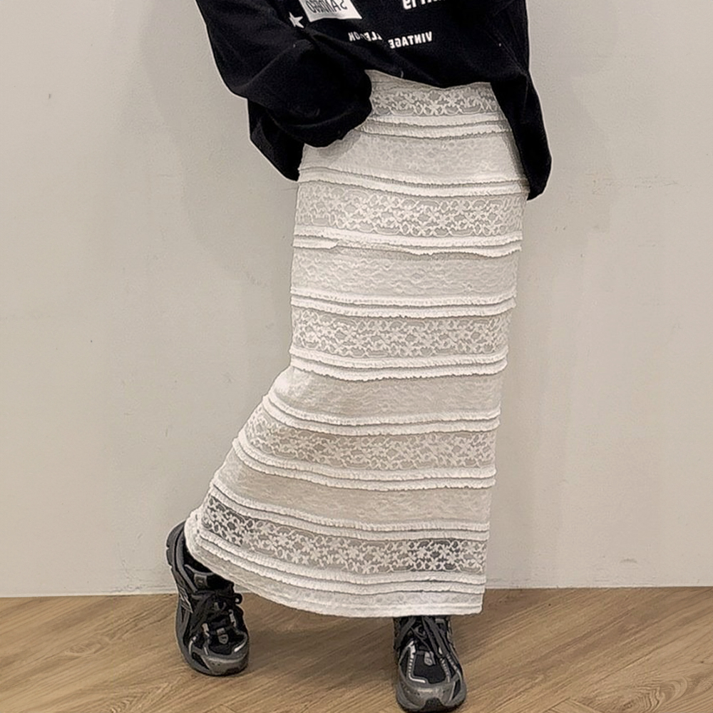 氣質甜美彈性蕾絲長裙