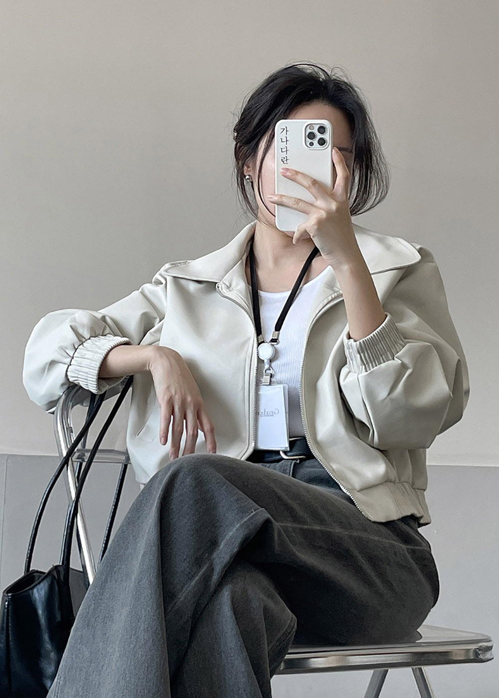 雙向拉鍊皮夾克外套,KOREA,358088,雙向拉鍊皮夾克外套,領500,999免運