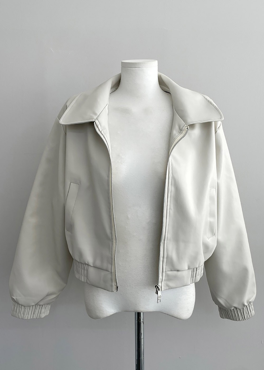 雙向拉鍊皮夾克外套,KOREA,358088,雙向拉鍊皮夾克外套,領500,999免運