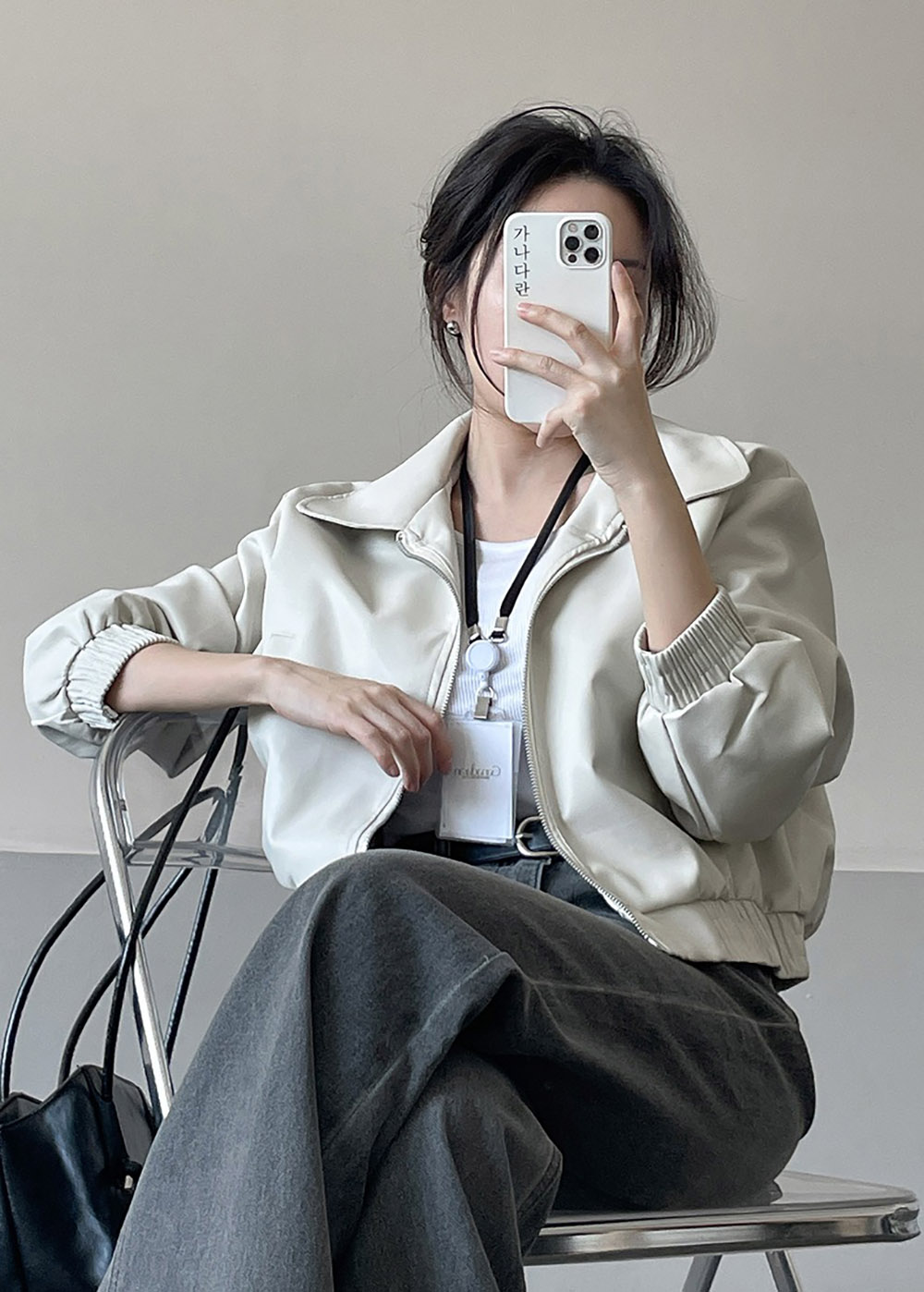 雙向拉鍊皮夾克外套,KOREA,358088,雙向拉鍊皮夾克外套,領500,999免運