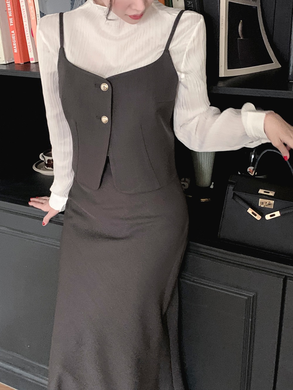 鬆緊腰氣質美人魚長裙,KOREA,358410,鬆緊腰氣質美人魚長裙,領500,999免運