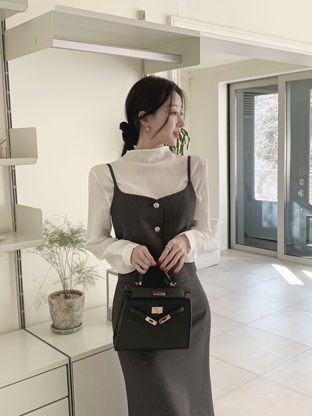 鬆緊腰氣質美人魚長裙,KOREA,358410,鬆緊腰氣質美人魚長裙,領500,999免運