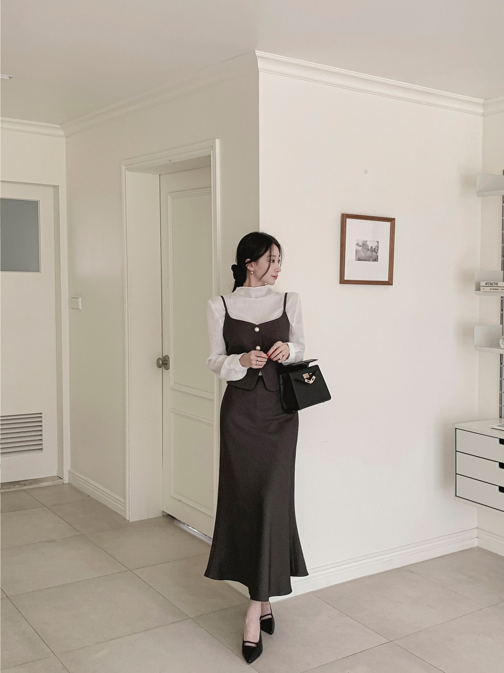 鬆緊腰氣質美人魚長裙,KOREA,358410,鬆緊腰氣質美人魚長裙,領500,999免運