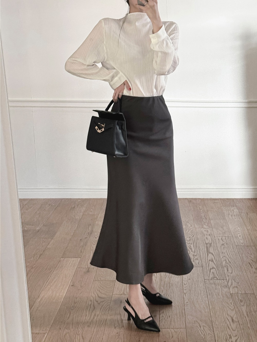 鬆緊腰氣質美人魚長裙,KOREA,358410,鬆緊腰氣質美人魚長裙,領500,999免運