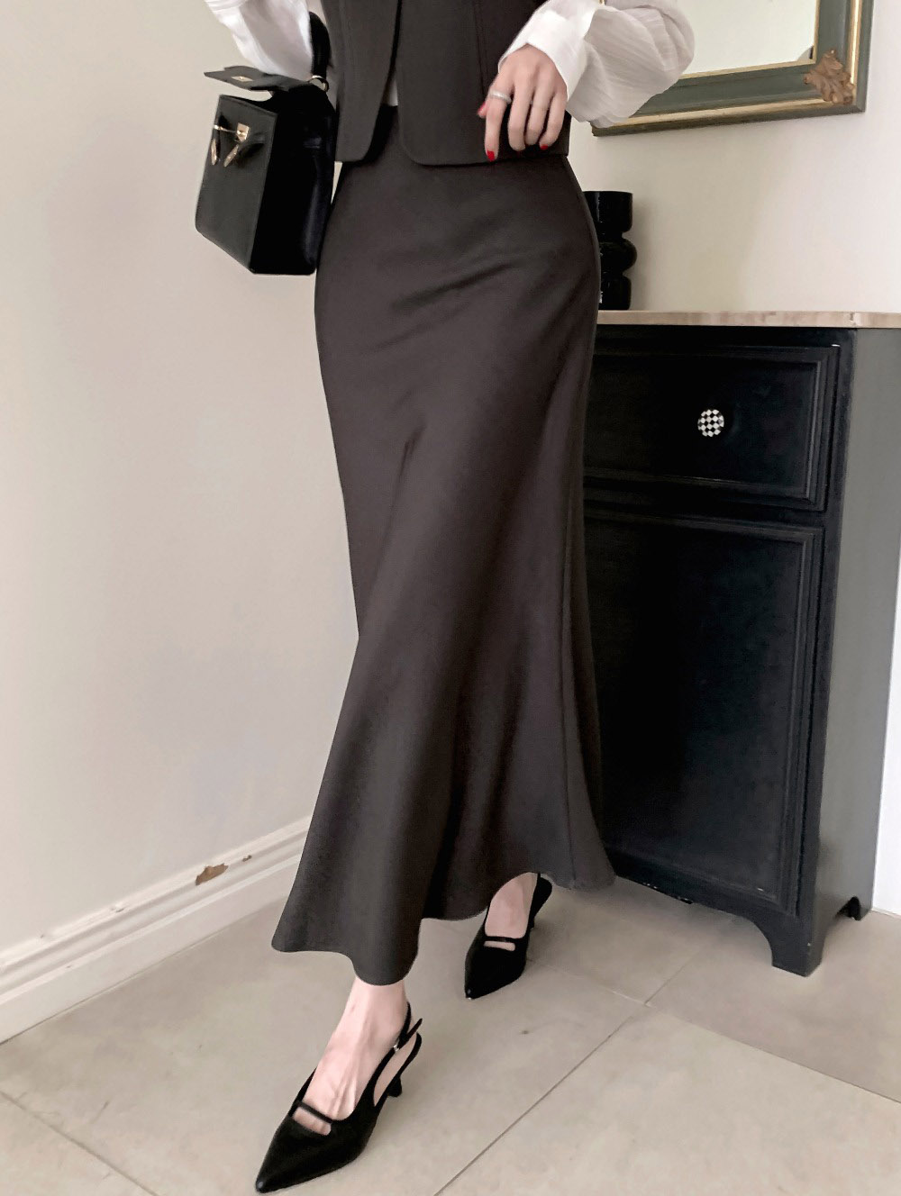 鬆緊腰氣質美人魚長裙,KOREA,358410,鬆緊腰氣質美人魚長裙,領500,999免運