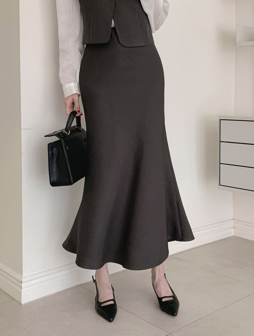 鬆緊腰氣質美人魚長裙,KOREA,358410,鬆緊腰氣質美人魚長裙,領500,999免運