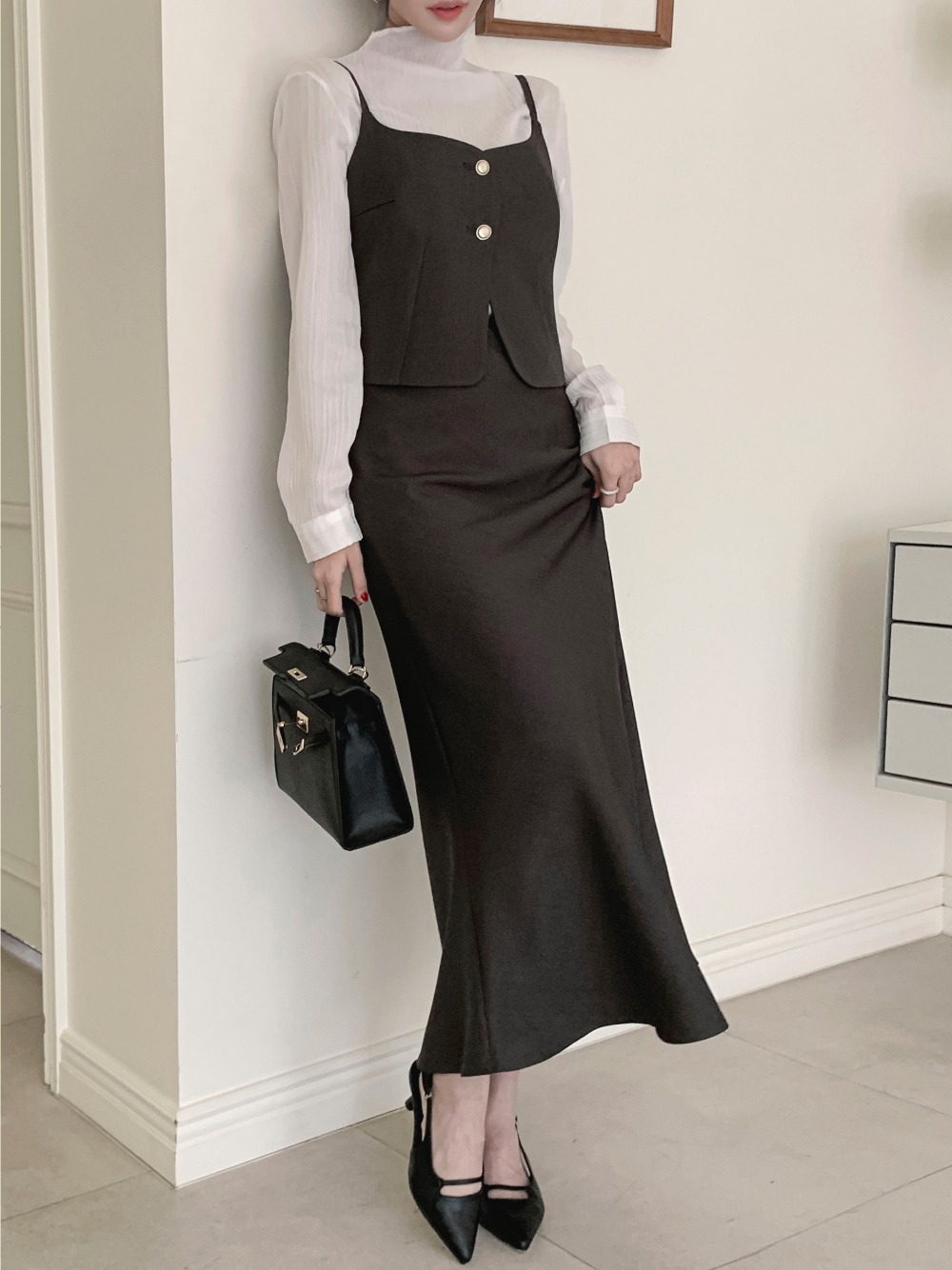 鬆緊腰氣質美人魚長裙,KOREA,358410,鬆緊腰氣質美人魚長裙,領500,999免運