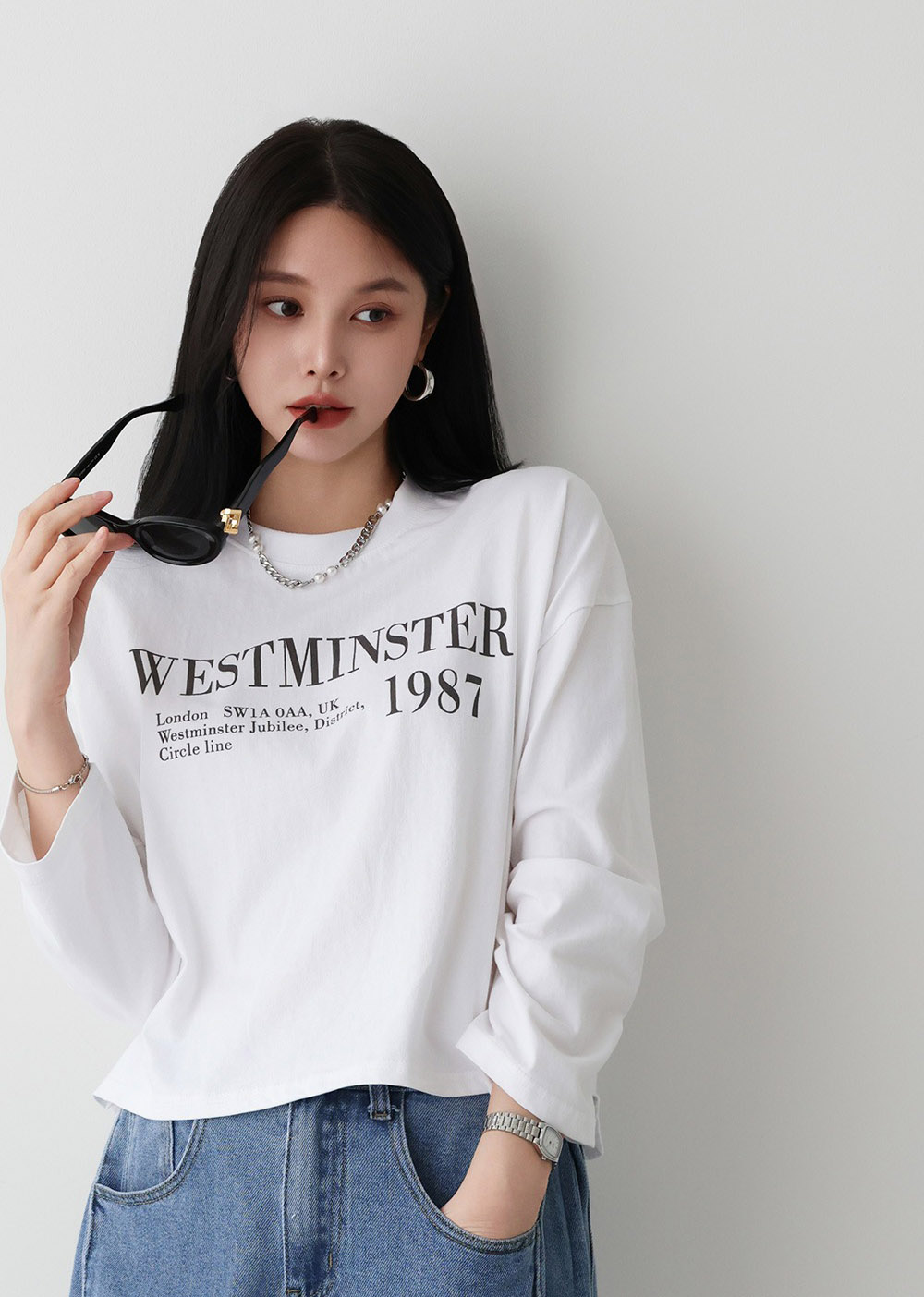 字母印花落肩款上衣,KOREA,358428,字母印花落肩款上衣,領500,999免運