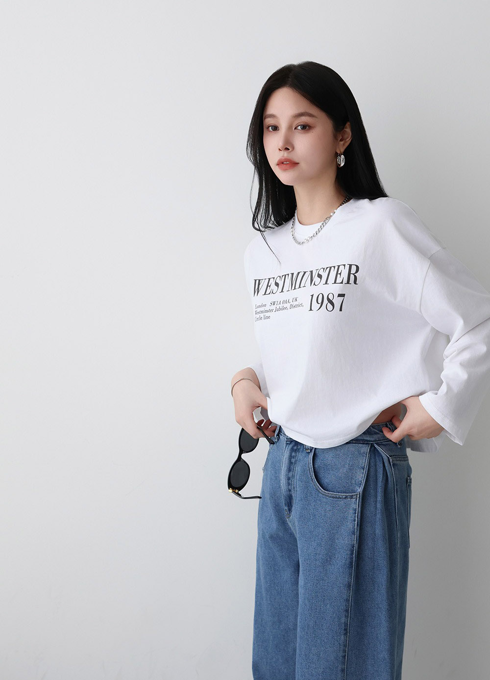 字母印花落肩款上衣,KOREA,358428,字母印花落肩款上衣,領500,999免運