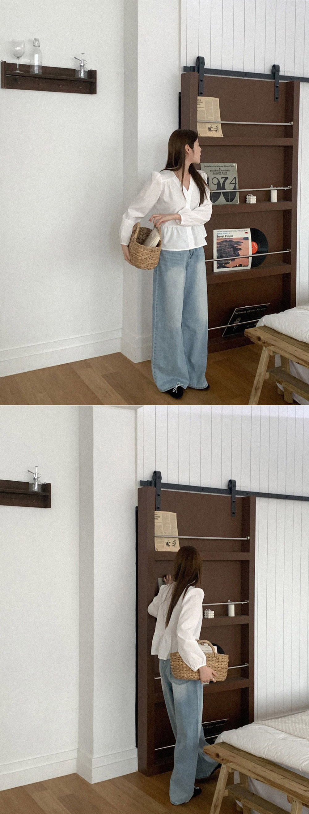 簡約V領公主袖襯衫,襯衫,KOREA,358551,簡約V領公主袖襯衫,999免運