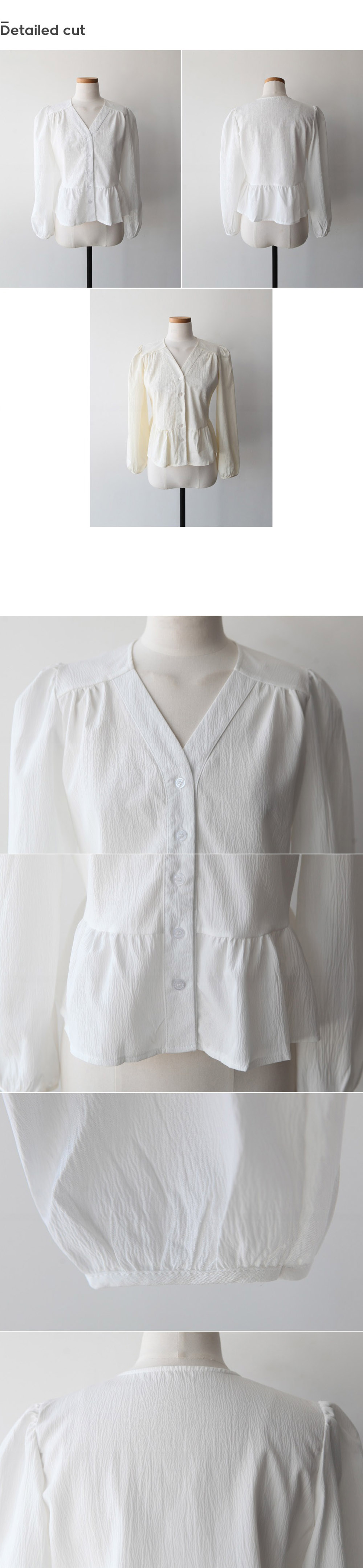 簡約V領公主袖襯衫,襯衫,KOREA,358551,簡約V領公主袖襯衫,999免運