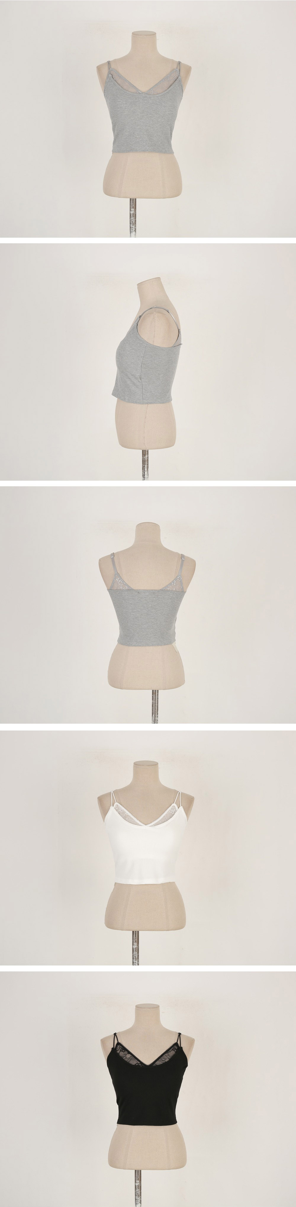 蕾絲V領襯墊式小可愛,KOREA,358639,蕾絲V領襯墊式小可愛,領500,999免運