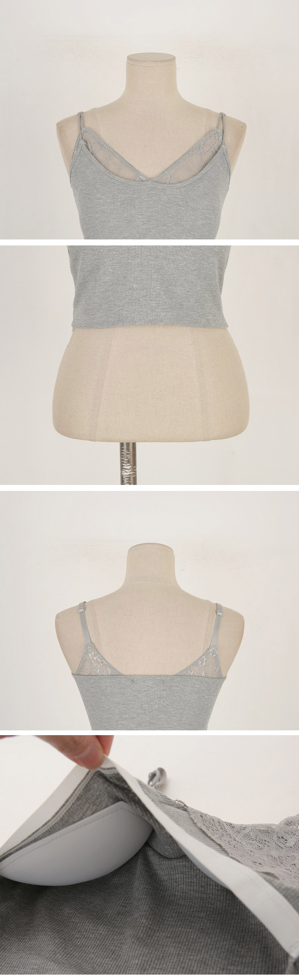 蕾絲V領襯墊式小可愛,KOREA,358639,蕾絲V領襯墊式小可愛,領500,999免運