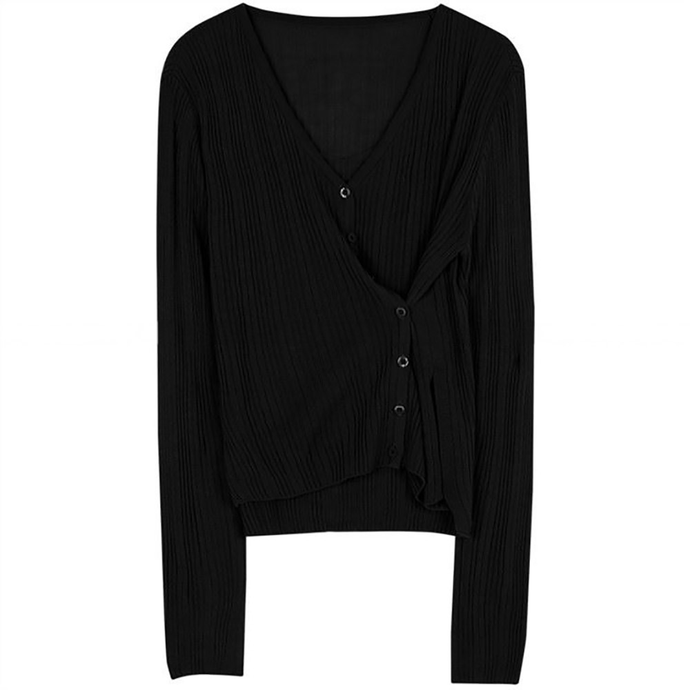 簡約兩穿V領針織外套,連衣裙,KOREA,358655,簡約兩穿V領針織外套,999免運