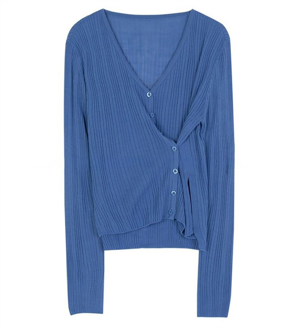 簡約兩穿V領針織外套,連衣裙,KOREA,358655,簡約兩穿V領針織外套,999免運