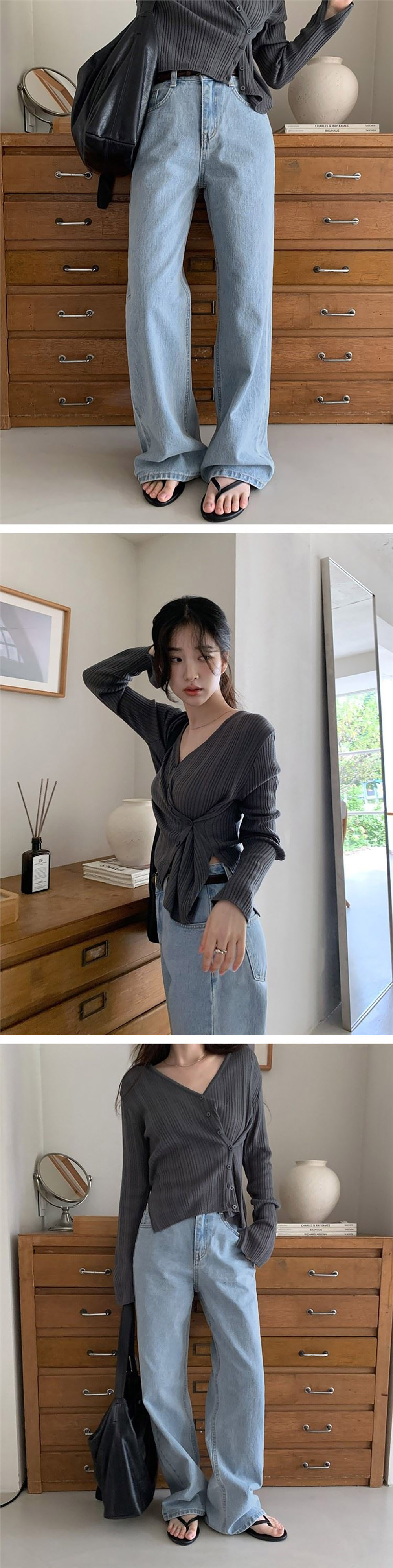 簡約兩穿V領針織外套,連衣裙,KOREA,358655,簡約兩穿V領針織外套,999免運