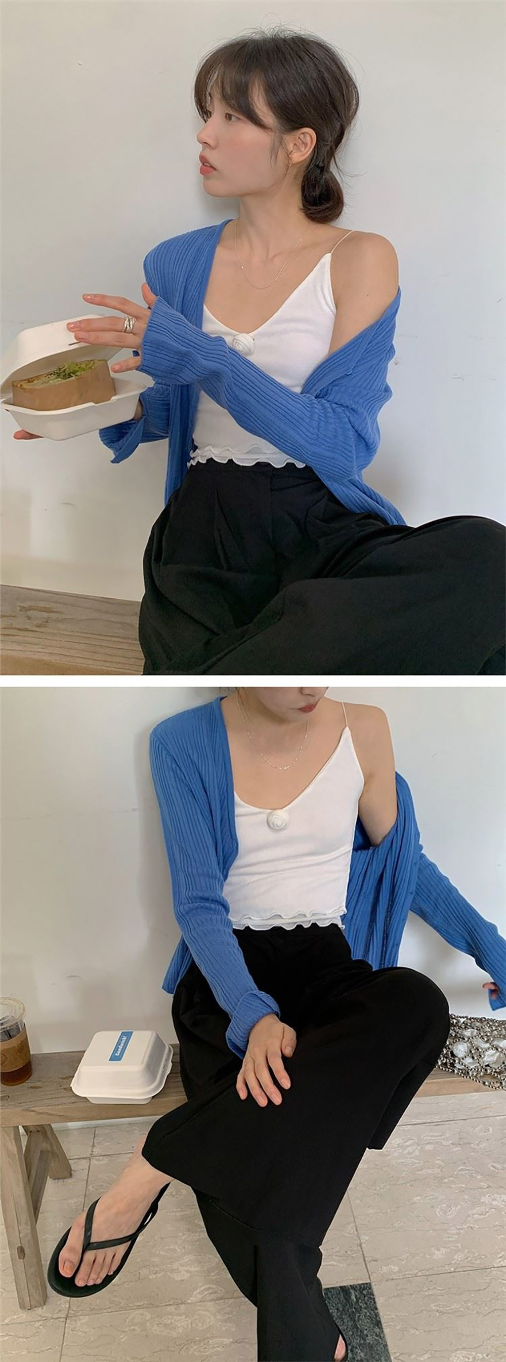 簡約兩穿V領針織外套,連衣裙,KOREA,358655,簡約兩穿V領針織外套,999免運