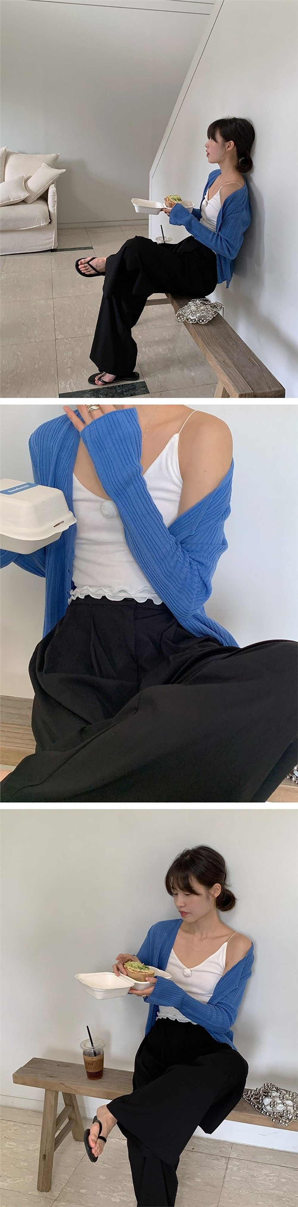 簡約兩穿V領針織外套,連衣裙,KOREA,358655,簡約兩穿V領針織外套,999免運