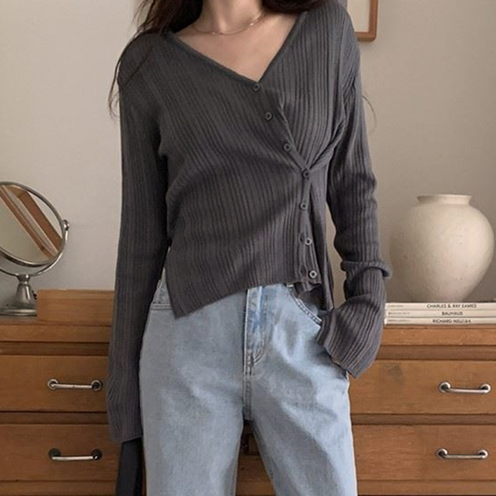 簡約兩穿V領針織外套