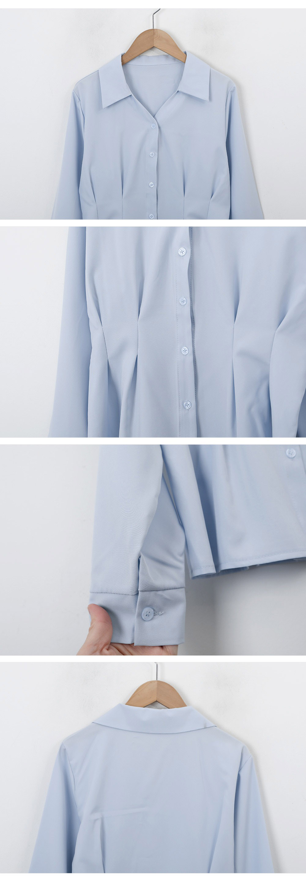 知性優雅收腰長袖襯衫,KOREA,357667,知性優雅收腰長袖襯衫,周新品優惠,NEWARRIVAL