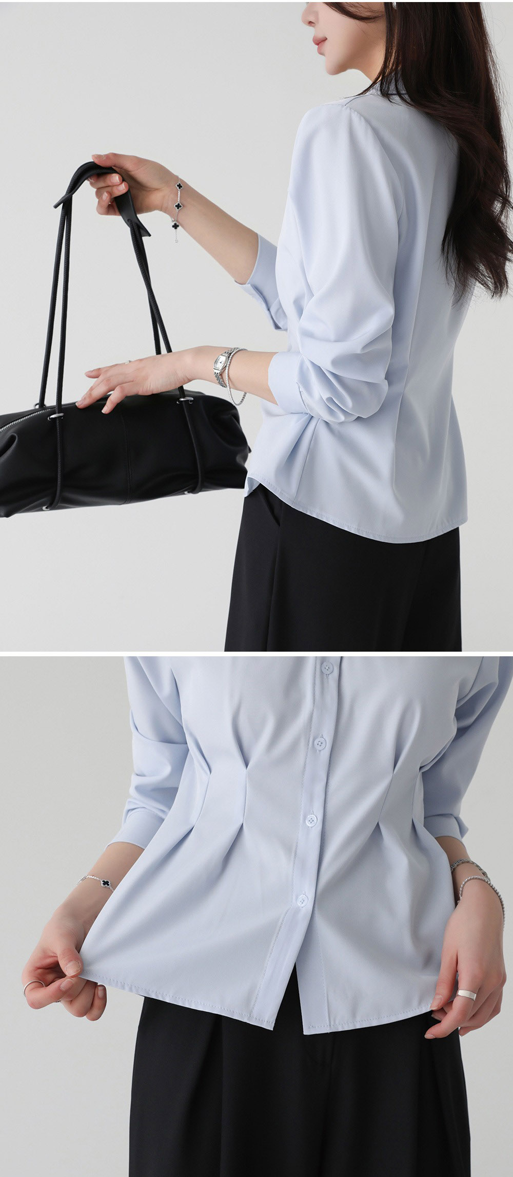 知性優雅收腰長袖襯衫,KOREA,357667,知性優雅收腰長袖襯衫,周新品優惠,NEWARRIVAL