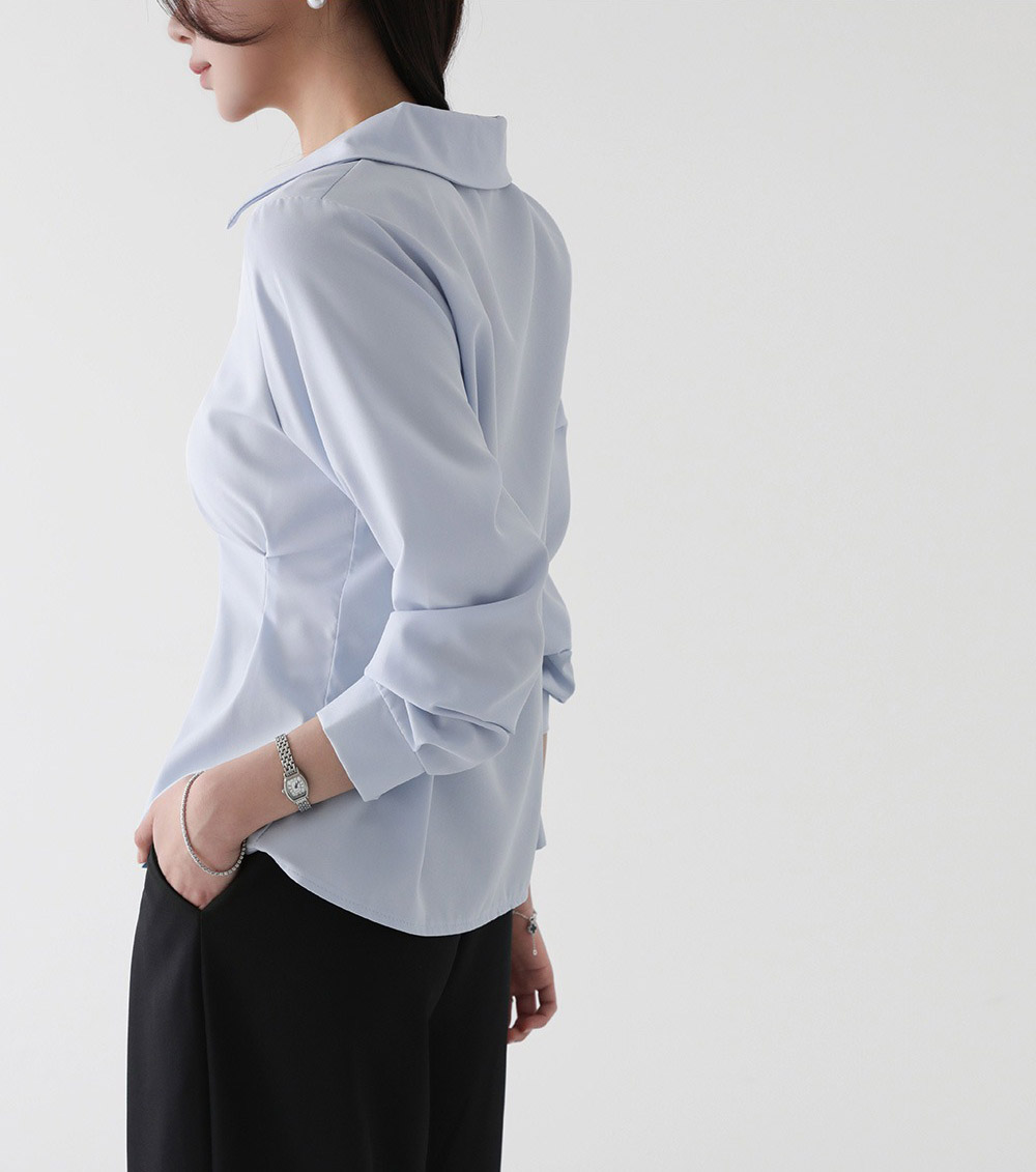 知性優雅收腰長袖襯衫,KOREA,357667,知性優雅收腰長袖襯衫,周新品優惠,NEWARRIVAL