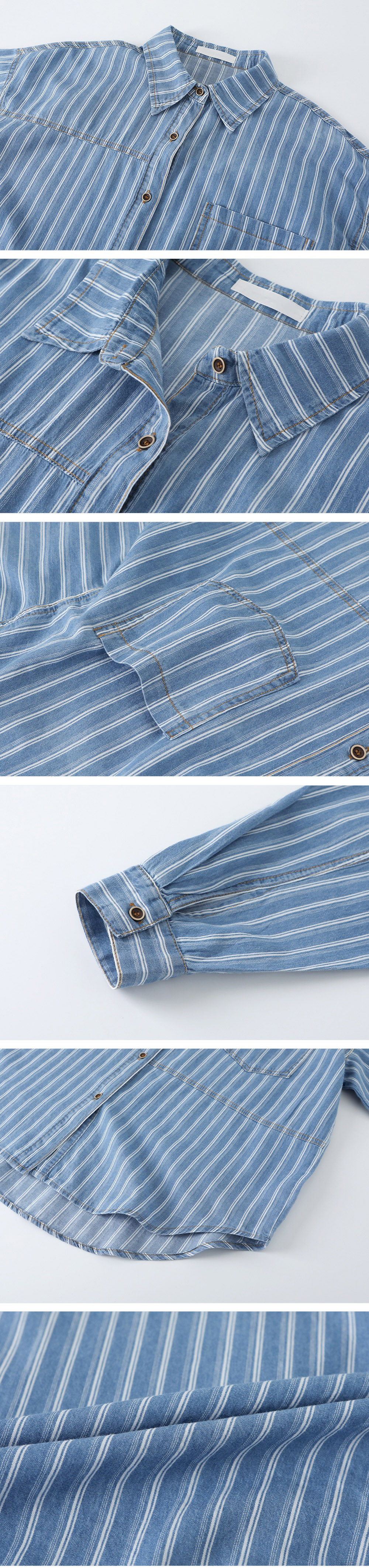 休閒復古感條紋襯衫,KOREA,357668,休閒復古感條紋襯衫,周新品優惠,NEWARRIVAL