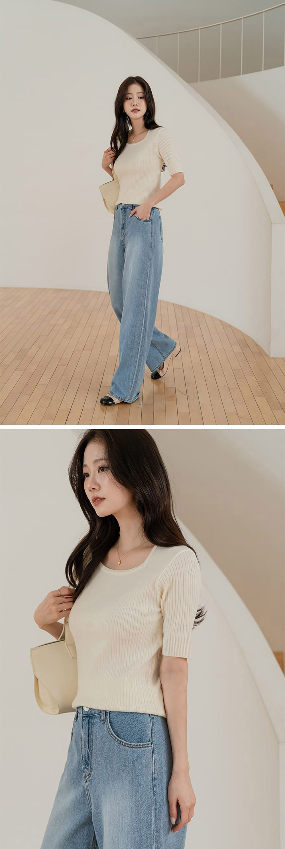 修身羅紋方領針織上衣,KOREA,357695,修身羅紋方領針織上衣,周新品優惠,NEWARRIVAL