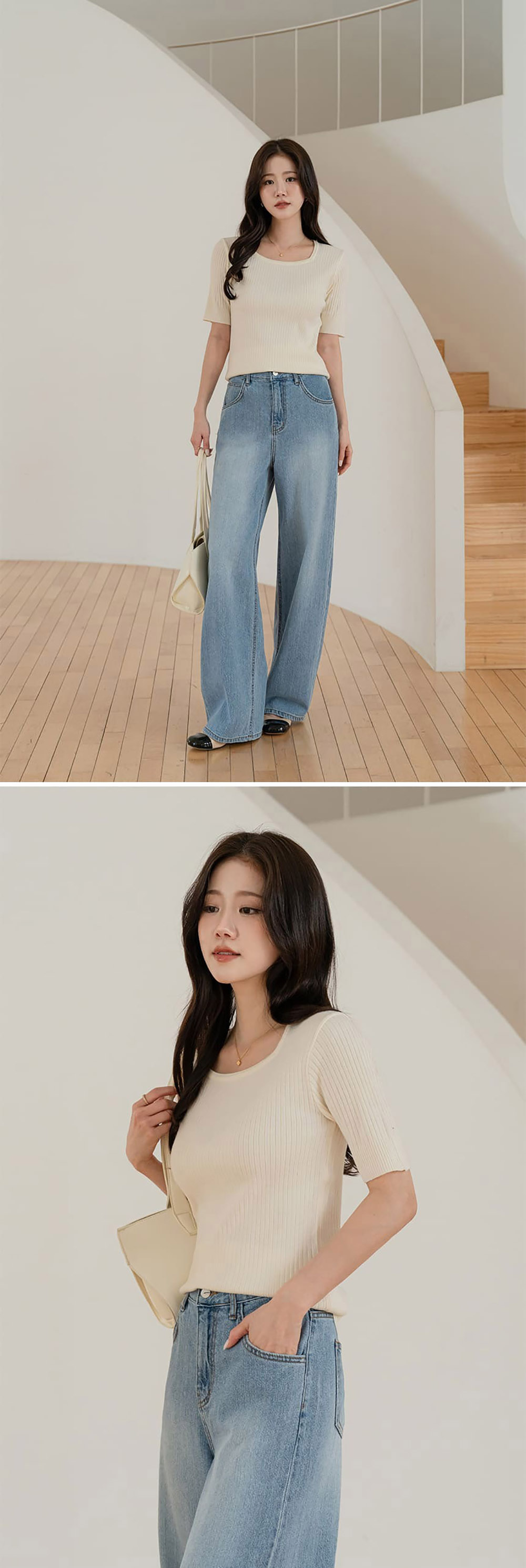 修身羅紋方領針織上衣,KOREA,357695,修身羅紋方領針織上衣,周新品優惠,NEWARRIVAL