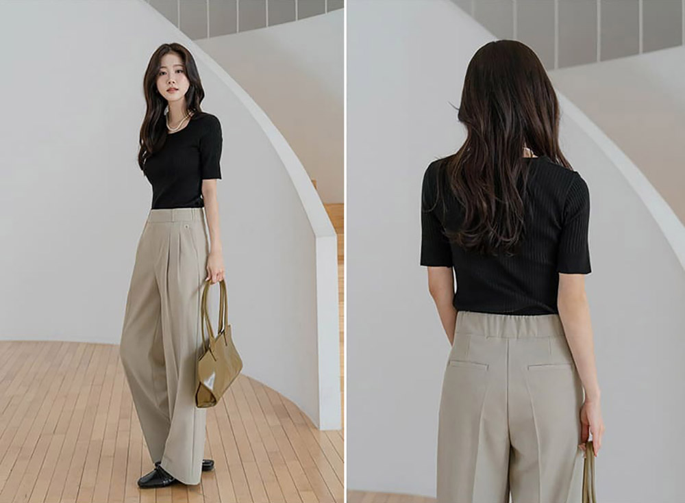 修身羅紋方領針織上衣,KOREA,357695,修身羅紋方領針織上衣,周新品優惠,NEWARRIVAL