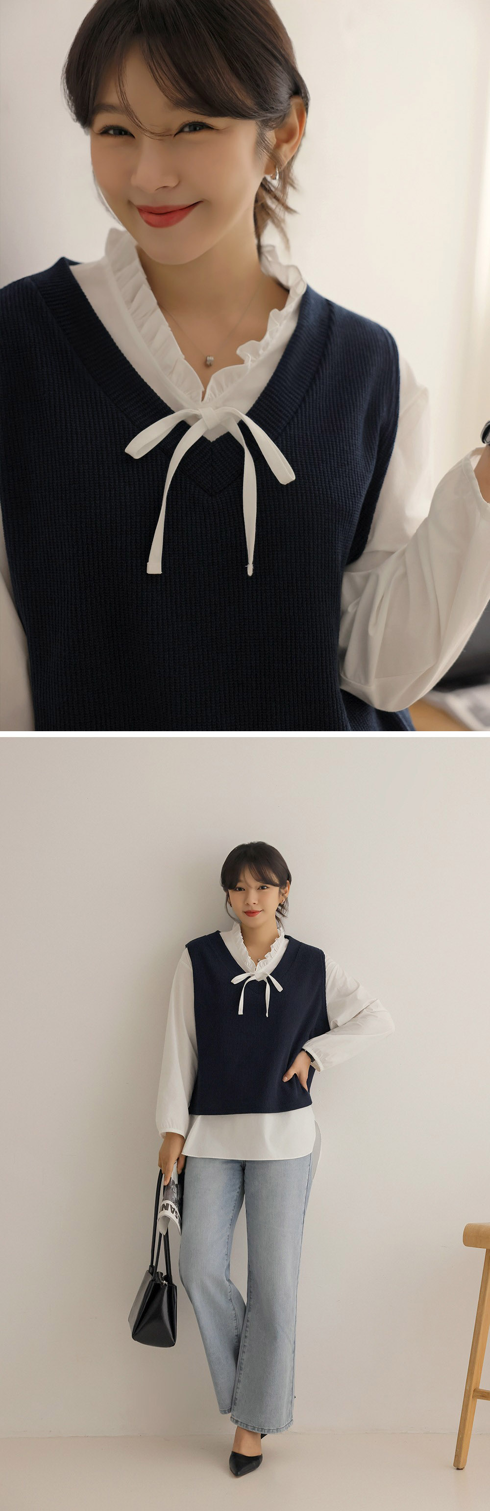 氣質甜美感兩件式上衣,KOREA,357846,氣質甜美感兩件式上衣,領500,999免運