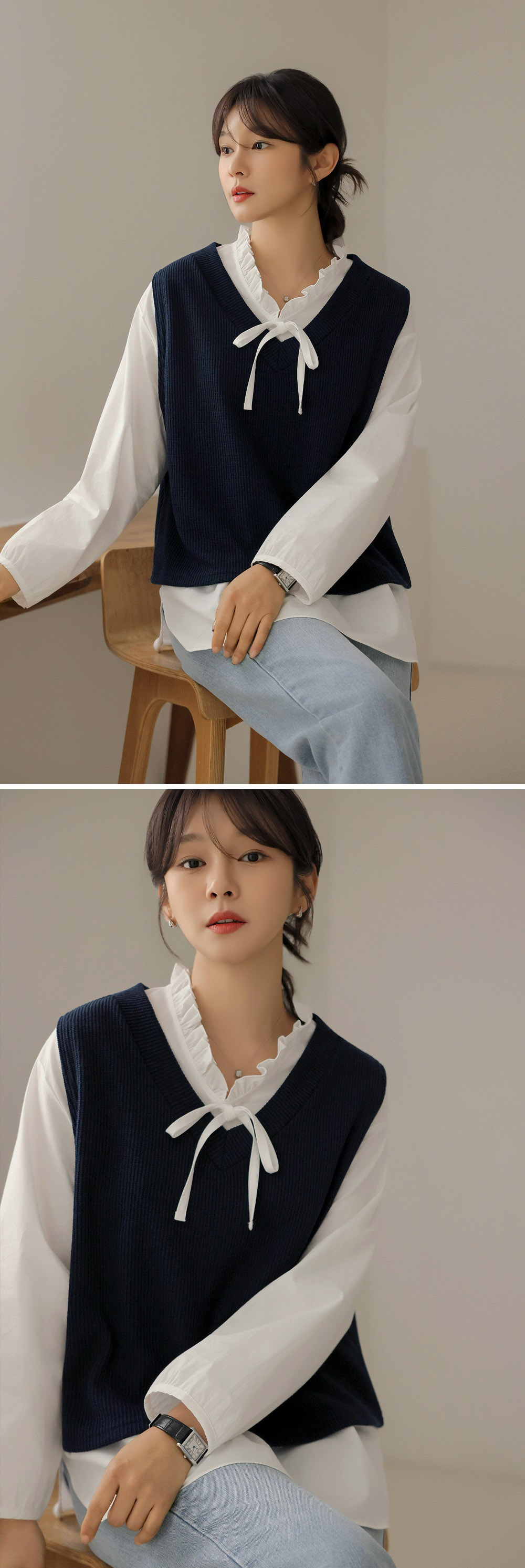 氣質甜美感兩件式上衣,KOREA,357846,氣質甜美感兩件式上衣,領500,999免運