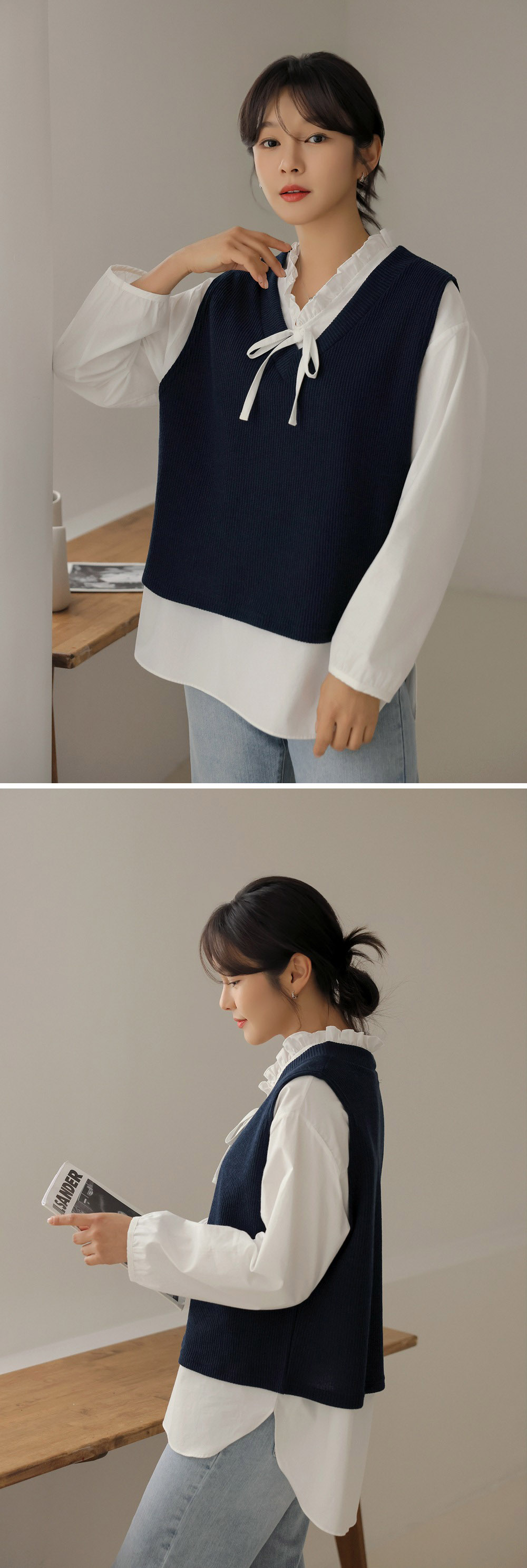 氣質甜美感兩件式上衣,KOREA,357846,氣質甜美感兩件式上衣,領500,999免運