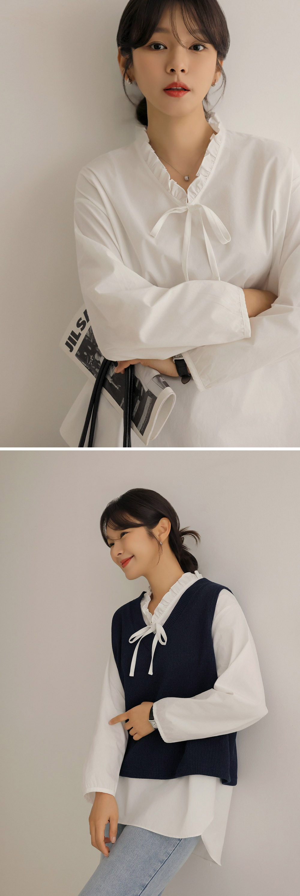 氣質甜美感兩件式上衣,KOREA,357846,氣質甜美感兩件式上衣,領500,999免運