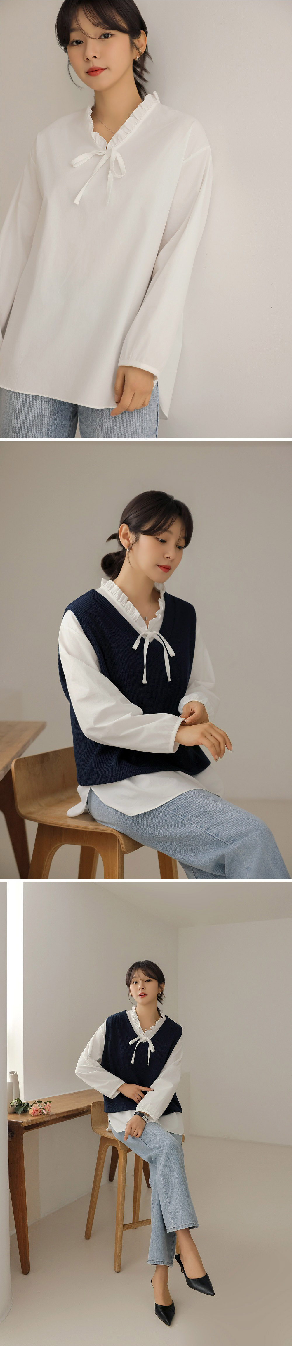 氣質甜美感兩件式上衣,KOREA,357846,氣質甜美感兩件式上衣,領500,999免運