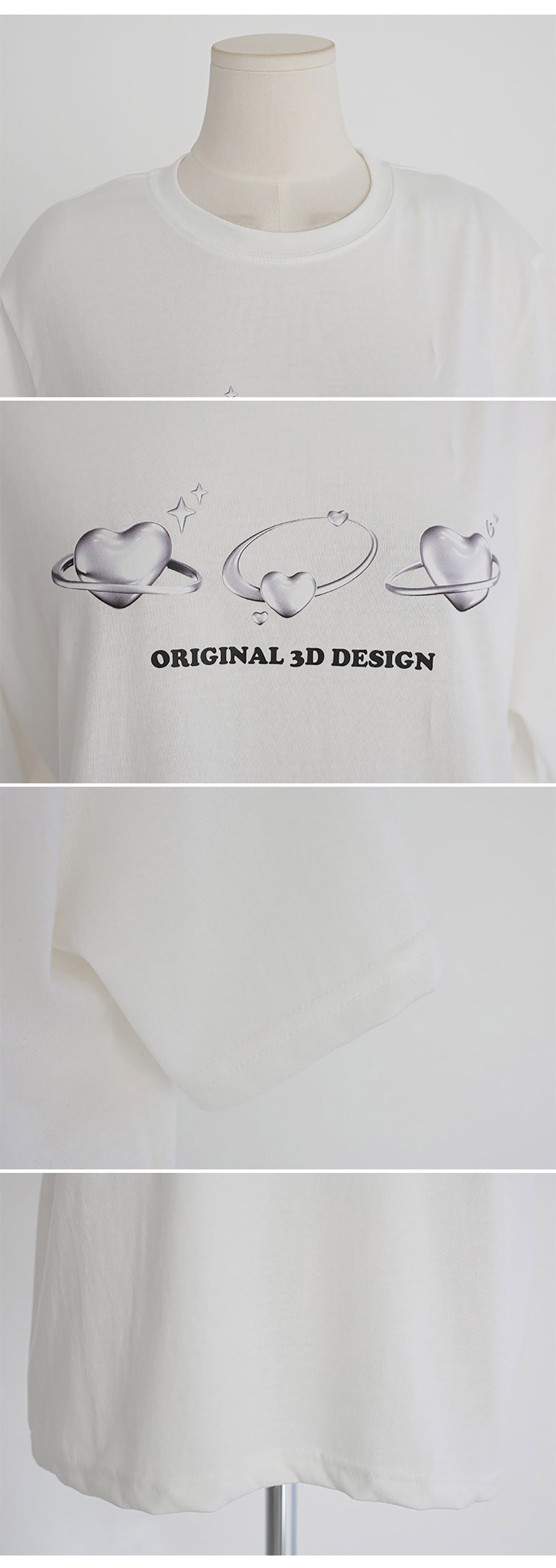 立體感愛心印花上衣,KOREA,357876,立體感愛心印花上衣,領500,999免運