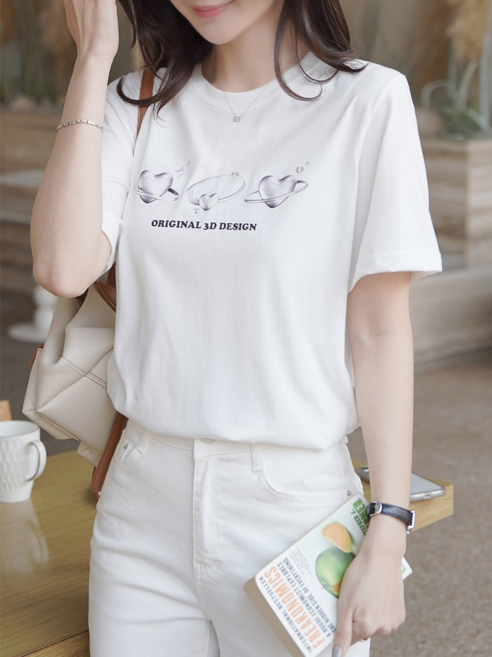 立體感愛心印花上衣,KOREA,357876,立體感愛心印花上衣,領500,999免運