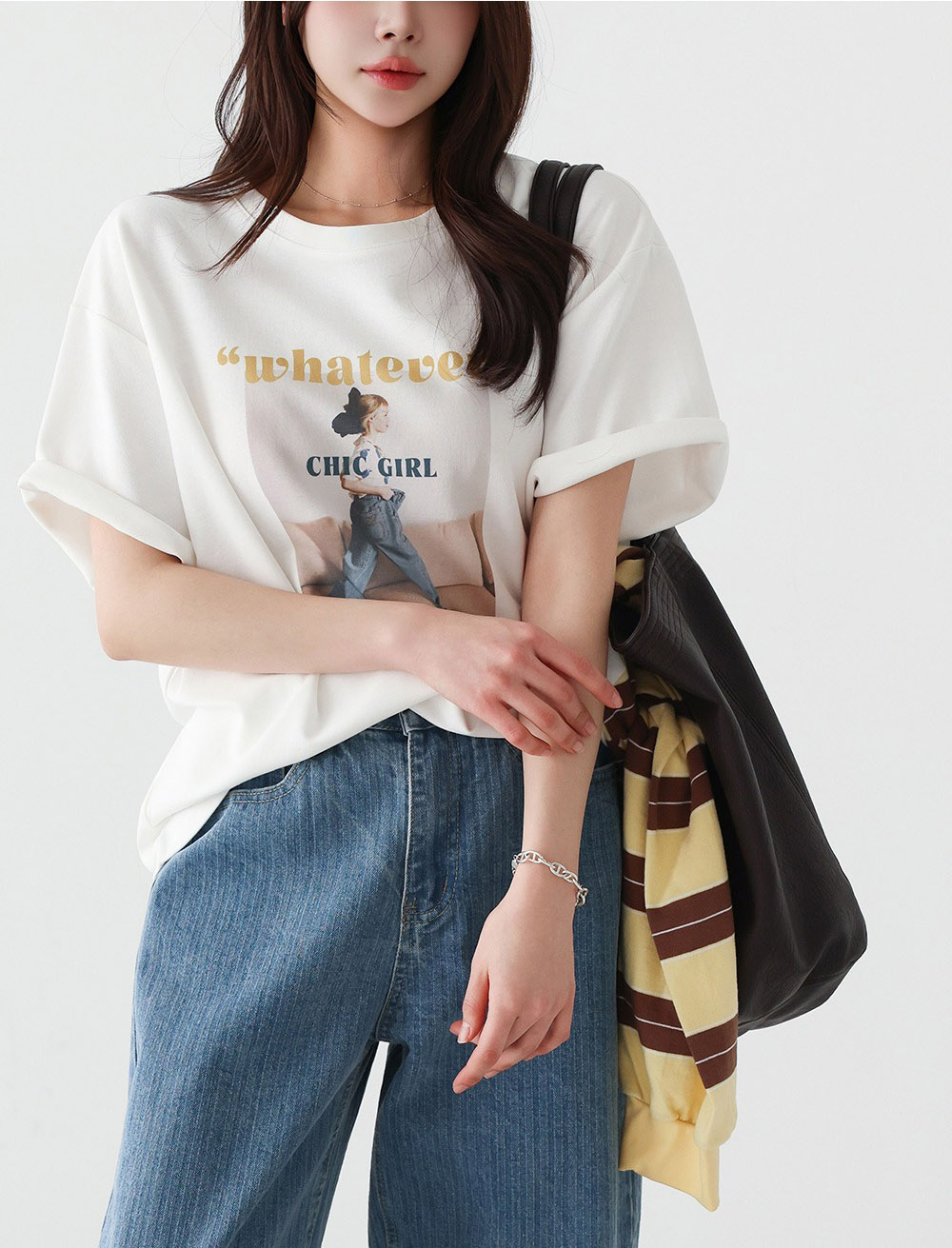 字母印花寬鬆短袖上衣,KOREA,358167,字母印花寬鬆短袖上衣,領500,999免運