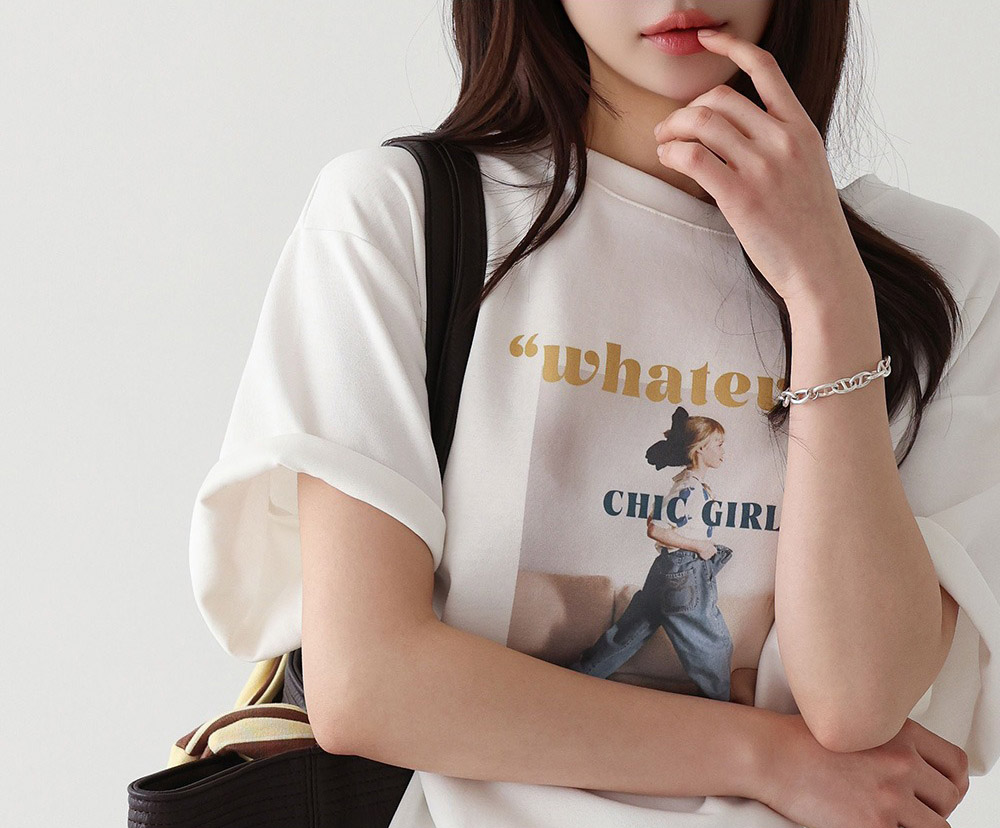 字母印花寬鬆短袖上衣,KOREA,358167,字母印花寬鬆短袖上衣,領500,999免運