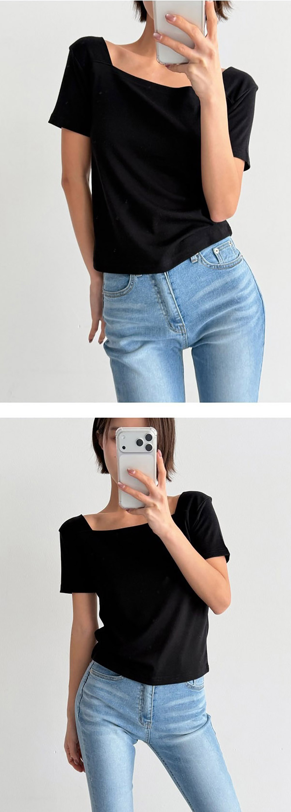 基本款方領短袖上衣,KOREA,355651,基本款方領短袖上衣,周新品優惠,NEWARRIVAL